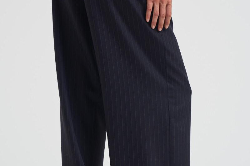 Pantalone donna Jounery gessato blu navy GWP01203 P00209850629 GOLDEN GOOSE 