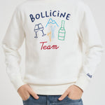 Felpa uomo girocollo con stampa ricamata panna SOHON BOLLINE10EMB MC2 SAINT BARTH 