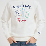 Felpa uomo girocollo con stampa ricamata panna SOHON BOLLINE10EMB MC2 SAINT BARTH 