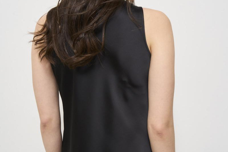 Abito donna midi satinato nero AB000037D 9300 HERNO 