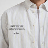 Camicia uomo a righe pistacchio e bianca 1000442 479 LES DEUX 
