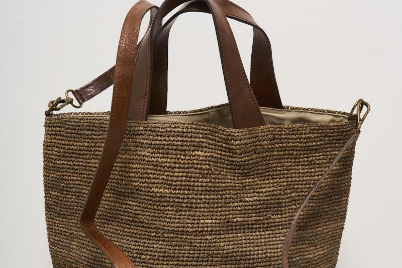 Borsa donna Mirozy in rafia marrone MIROZY DARKTEA IBELIV 