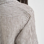 Camicia donna a righe marroni 211A96158 007 RALPH LAUREN 