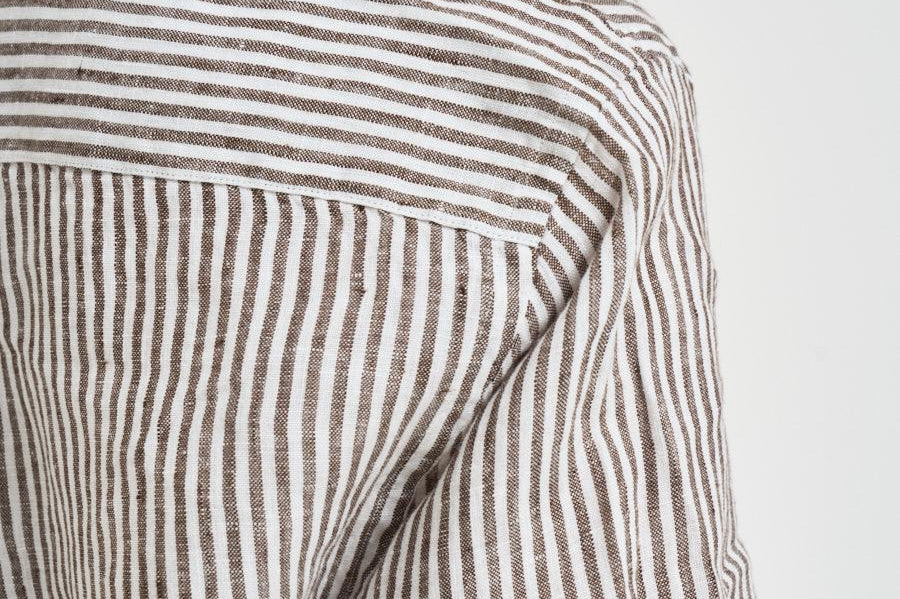 Camicia donna a righe marroni 211A96158 007 RALPH LAUREN 