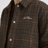 Bomber uomo college tartan marrone 1000565 826 LES DEUX 