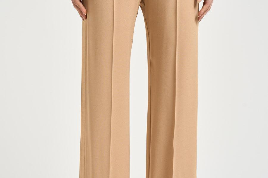 Pantalone donna a palazzo beige dorato 14549 1012 FORTE FORTE 