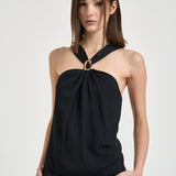 Top donna con gioiello nero 14885 8007 FORTE FORTE 