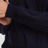 Maglione girocollo trecce donna Nils blu NILS 80MARINEFONCE KUJTEN 