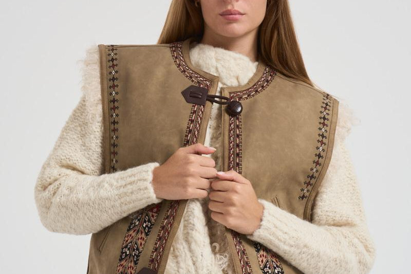 Gilet donna Clemencia marrone GI0061FA C3A02E50TA MARANT ETOILE 