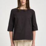Blusa donna girocollo marrone F6SK06 W18 LIVIANA CONTI 