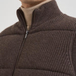 Gilet uomo a coste marrone LEEDSKNIT 13NUT MC2 SAINT BARTH 