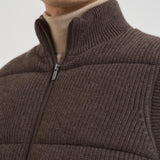 Gilet uomo a coste marrone LEEDSKNIT 13NUT MC2 SAINT BARTH 