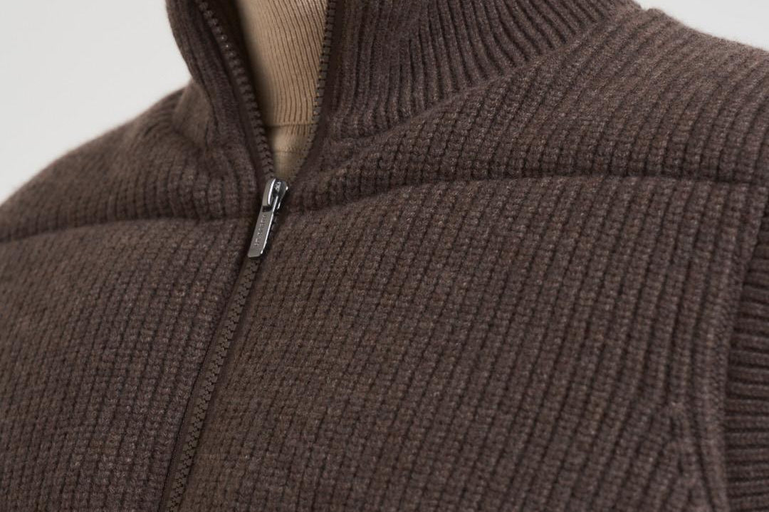 Gilet uomo a coste marrone LEEDSKNIT 13NUT MC2 SAINT BARTH 