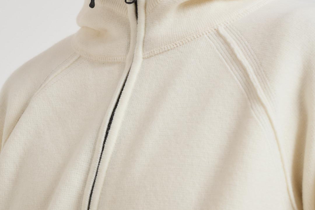Felpa uomo con cappuccio in lana bianca MKN057A 110149A103 CP COMPANY 