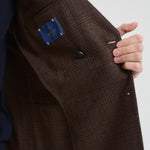 Giacca uomo doppiopetto in check marrone G751MF 408157F SANTANIELLO 