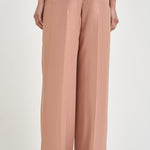 Pantalone donna a palazzo in georgette rosa E04185D 157 PESERICO 