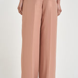 Pantalone donna a palazzo in georgette rosa E04185D 157 PESERICO 