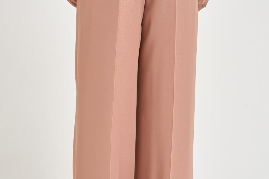 Pantalone donna a palazzo in georgette rosa E04185D 157 PESERICO 
