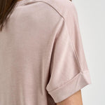 T-shirt donna girocollo rosa cipria JG000312D 520564035 HERNO 
