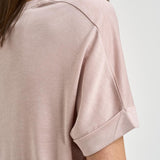T-shirt donna girocollo rosa cipria JG000312D 520564035 HERNO 