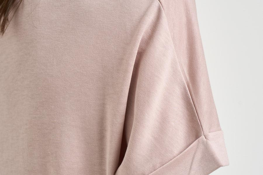 T-shirt donna girocollo rosa cipria JG000312D 520564035 HERNO 