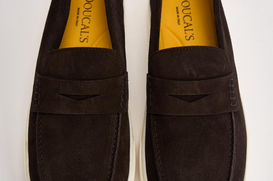 Mocassino uomo in suede marrone scuro 3546 VISONEM23 DOUCAL'S 
