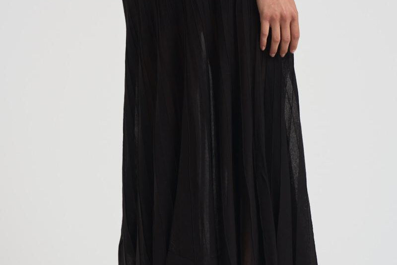 Gonna donna Ezra lunga in maglia nera JU0371FB C2L03I01BK ISABEL MARANT 