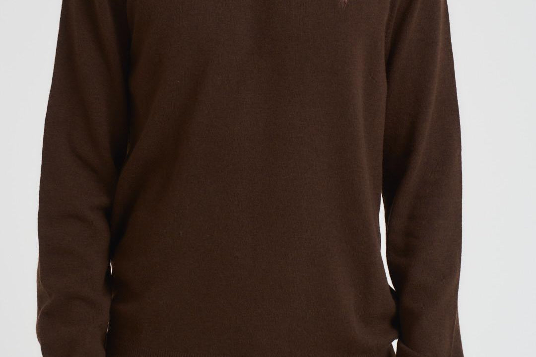Maglia uomo girocollo marrone 710974148 011 RALPH LAUREN 