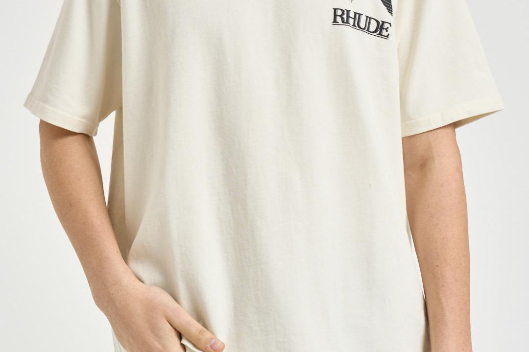 T-shirt uomo girocollo bianca TT07012 3166WHITE RHUDE 