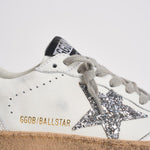 Sneakers donna Ball Star bianca glitter argento GWF00117 F00377311325 GOLDEN GOOSE 