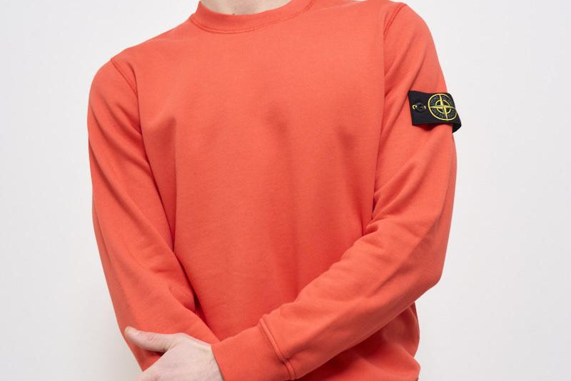 Felpa uomo girocollo arancione 6100044 S0051V008A STONE ISLAND 