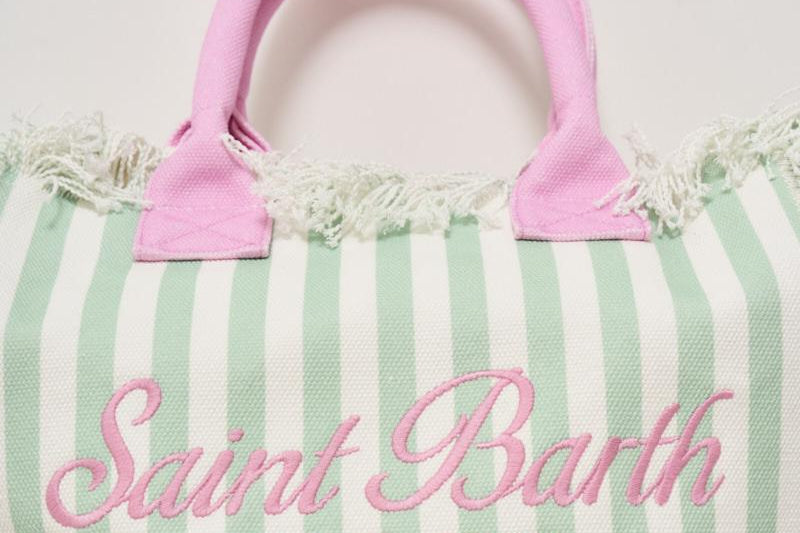 Borsa donna Vanity a righe verde VANITY 03756H MC2 SAINT BARTH 