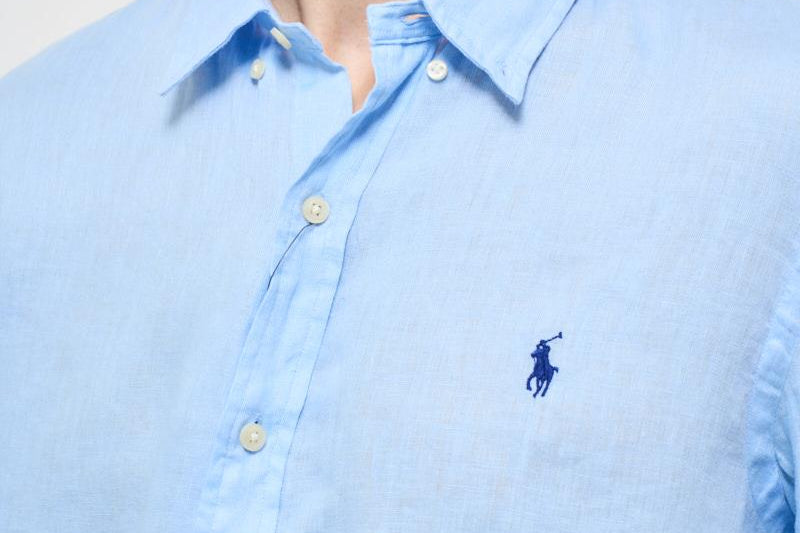 Camicia uomo in lino celeste 710968915 008 RALPH LAUREN 
