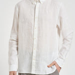 Camicia uomo in lino bianco TB0AD2DC3 100 TIMBERLAND 