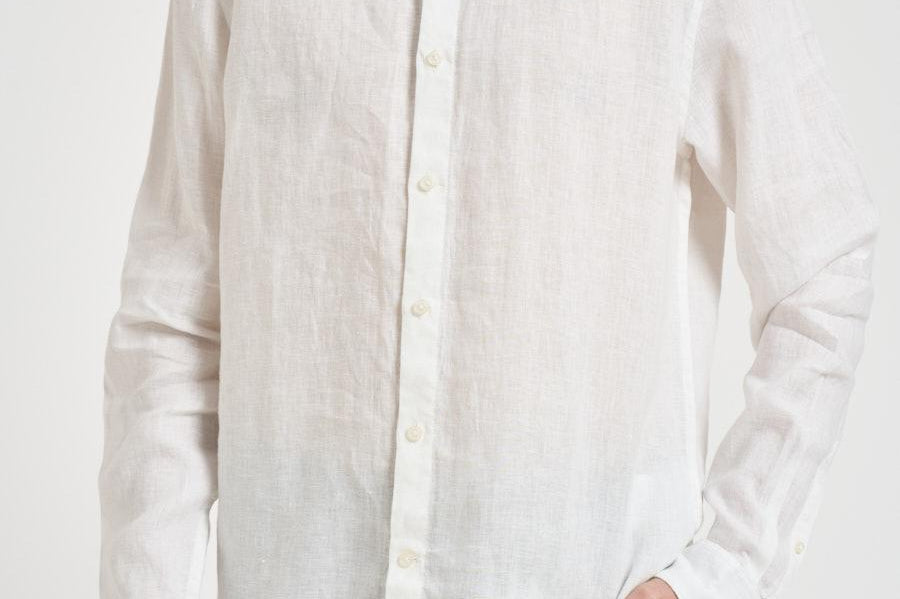 Camicia uomo in lino bianco TB0AD2DC3 100 TIMBERLAND 