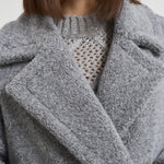 Cappotto donna teddy grigio chiaro CA000583D 9420 HERNO 