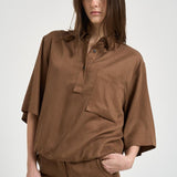 Blusa donna maniche a tre quarti marrone TYC01 MOCHA NINE IN THE MORNING 