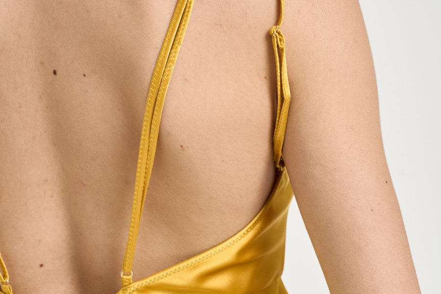 Abito donna satinato giallo ABR33 EV4 ELISABETTA FRANCHI 