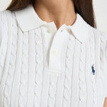 Polo donna bianca in maglia a trecce bianca 211972118 501 RALPH LAUREN 