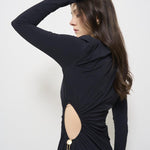 Abito donna lungo Octavia Dress nero 625SS6629O BLACK DANAME 