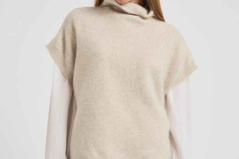 Maglia donna gilet panna D540924 LACOON084BURRO P.a.r.o.s.h. 