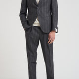 Abito uomo monopetto gessato grigio 2442+8364 535102 LUIGI BIANCHI 