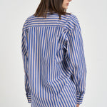 Set camicia e shorts donna over a righe blu TM196419B BLUEROUGENOIR THE ANDAMANE 