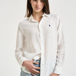 Camicia donna in lino bianca 211970730 518 RALPH LAUREN 