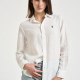 Camicia donna in lino bianca 211970730 518 RALPH LAUREN 