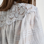 Blusa donna Polly con pizzo celeste HT0767FA D1J05E30LU MARANT ETOILE 