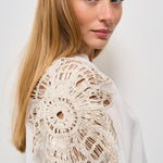 Camicia donna bianca con ricami 13888 0015 FORTE FORTE 