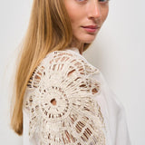 Camicia donna bianca con ricami 13888 0015 FORTE FORTE 