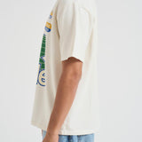 T-shirt uomo girocollo con stampa verde TT11012 VINTAGEWHITE0028 RHUDE 