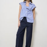 Camicia donna Nicol a righe celeste Y5SK34 75RIG SEMICOUTURE 